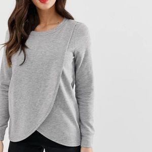 Mamalicious nursing top jersey wrap in gray